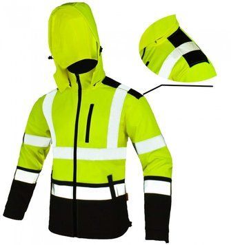 Рабочая куртка желтая с бликами для водителя Softshell для водителя L 2317619848 фото